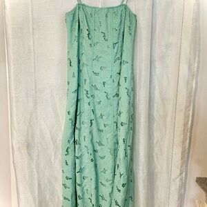 Lace Floral Eyelet Midi Dress